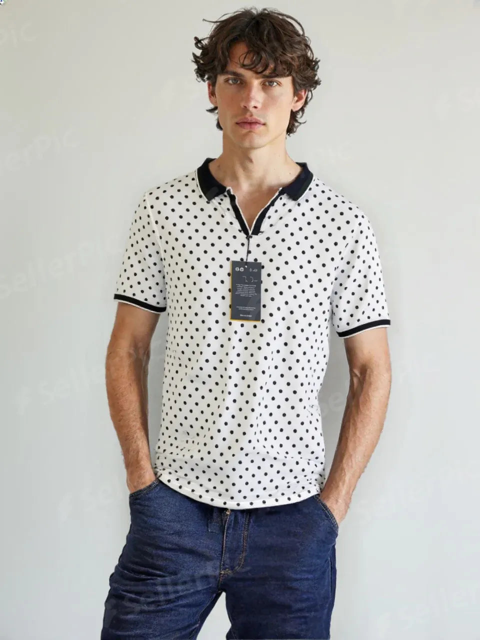 POLKA DRIP POLO (White)