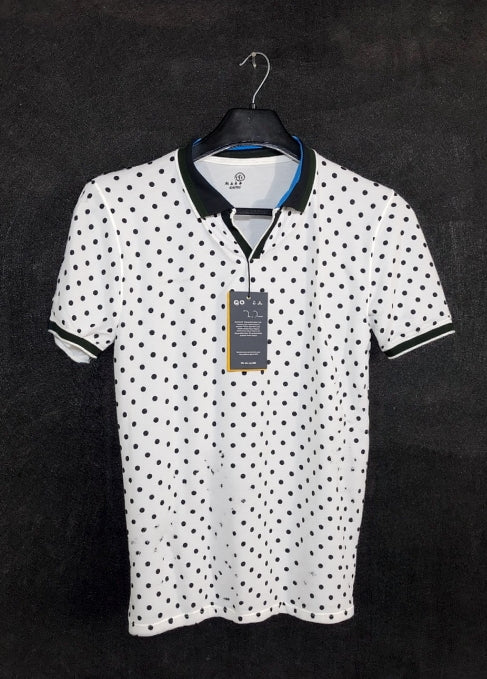 Polka Drip Polo (White)