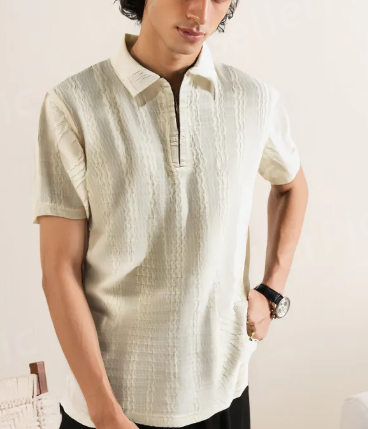 ZIPPER POLO (White)